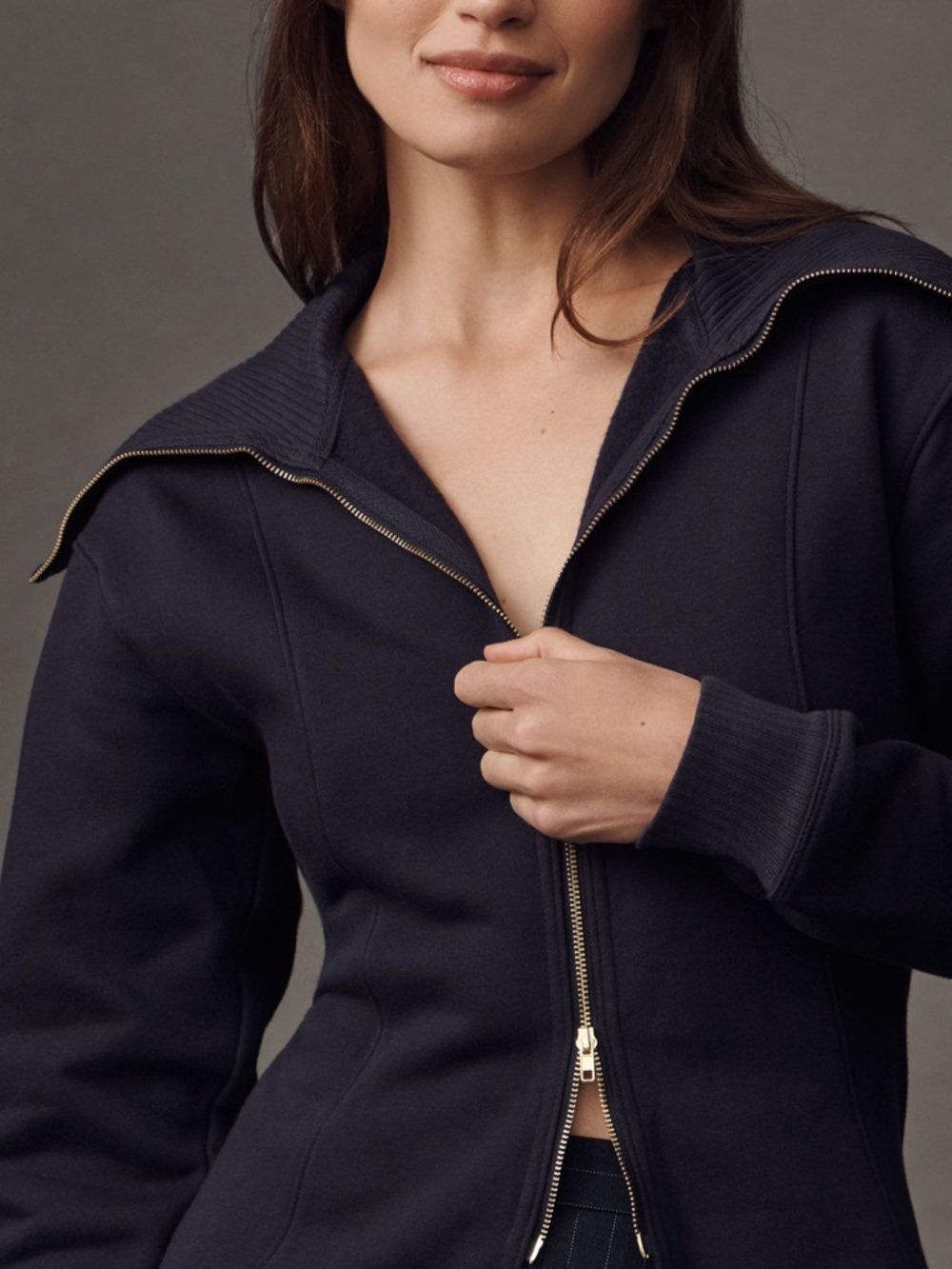 Maeve Long-Sleeve Zip-Front Top - Picture 3 of 3